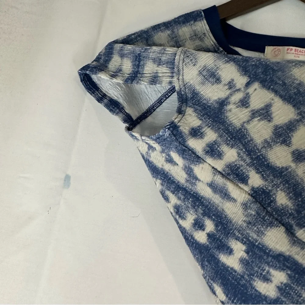 FP FREE PEOPLE BEACH Women’s Size XL Top Shirt Crew Neck Crop Tie Dye Stretch